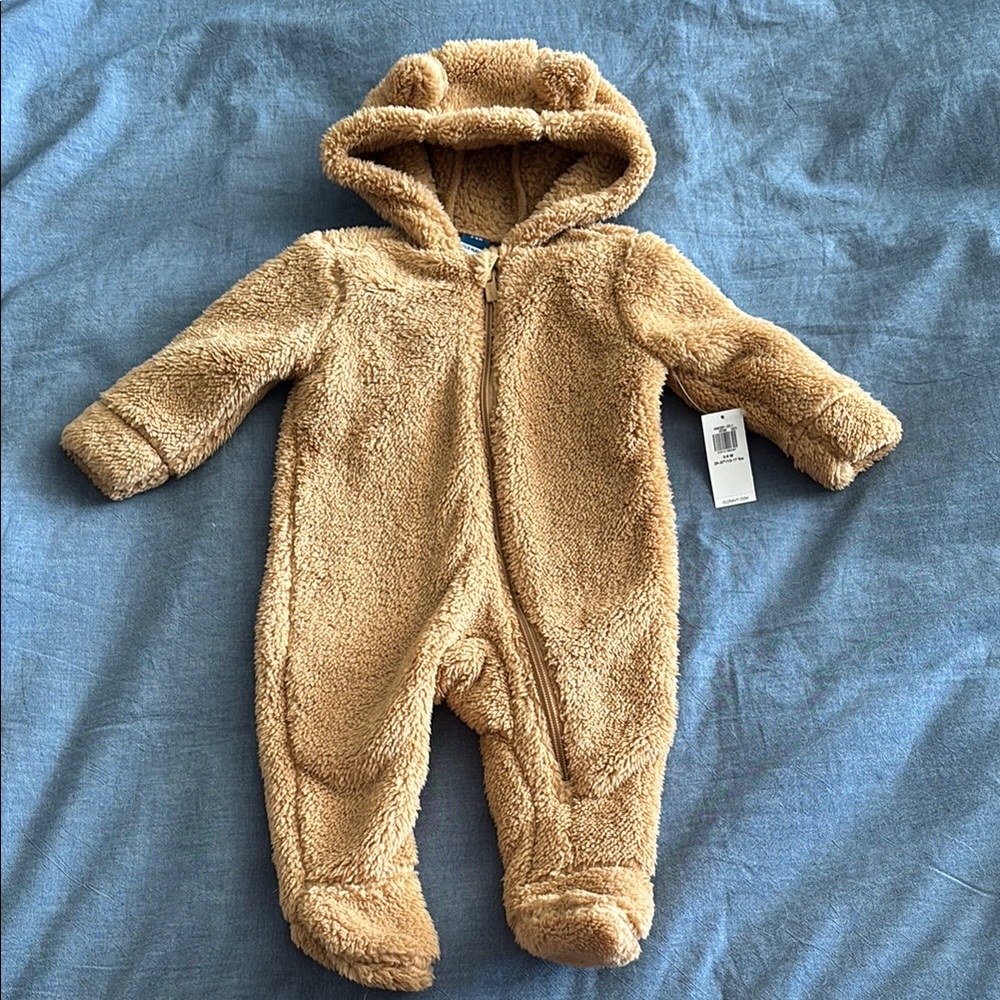 Old Navy Unisex Faux-Fur Hooded One-Piece for Baby, 3-6 Months